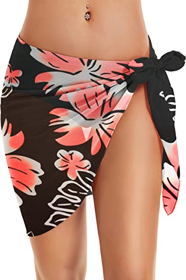 Swimsuit Coverups for Women Sarong Beach Bikini Wrap Sheer Short Skirt Chiffon Scarf for Swimwear