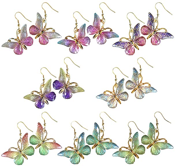 4 pairs of vintage pendant earrings, women's Ginsberg drip alloy earrings set