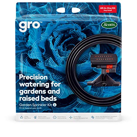Scotts GRO Garden Sprinkler Kit Watering | Reduces Water Waste | Water Multiple Plants at The Same Times with One-to-Many Precision Watering