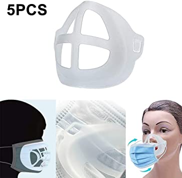 Buluby 3D Face Nose Mouth Bracket, 5PCS Nose Isolation Holder Support Create Breathing Space Reusable
