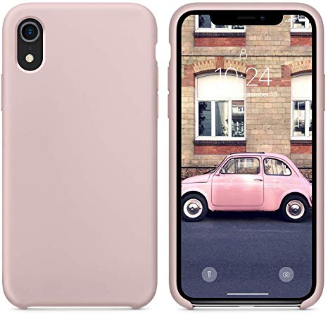 SURPHY iPhone XR Silicone Case,Liquid Silicone Gel Rubber Anti-Scratch 6.1 inch Phone Case for iPhone XR (Pink Sand)