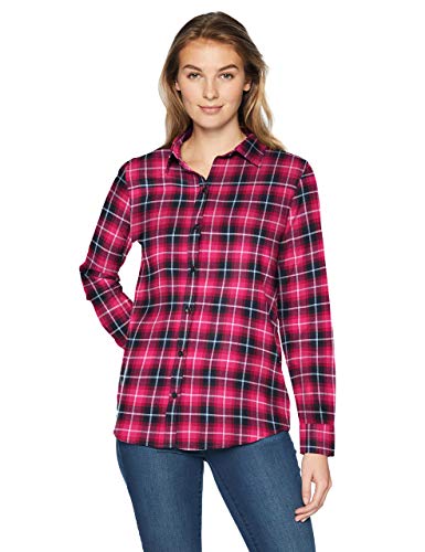 Amazon Essentials Women's Long-Sleeve Classic-Fit Lightweight Plaid Flannel Shirt