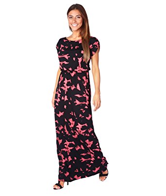 KRISP® Womens Maxi Dress Tie Dye Jersey Summer Cocktail Evening Spring Holiday