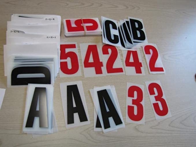 NEOPlex 4" Letter Kit - Black Letters w/Red Numbers