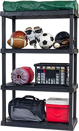 IRIS USA 4-Tier Large Shelving Unit, Black