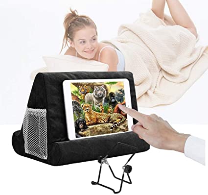 Yoruii Multi-Angle Soft Pillow for iPads, Tablet Pillow Lap Stand for iPad,eReaders, Smartphones, Books, Magazines Tablet Stand Pillow Holder Black
