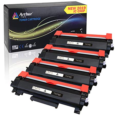 Arthur Imaging with CHIP Compatible Toner Cartridge Replacement for Brother TN760 TN 760 TN730 to Use with HL-L2350DW HL-L2395DW Hl-L2390DW Mfc-L2750DW L2710DW DCP-L2550DW (Black, 4 Pack)