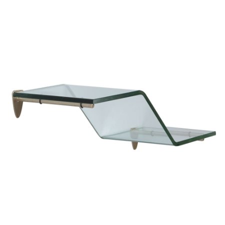 Shelf-Made KT-0134-618ZSN Wave Glass Shelf Kit, Satin Nickel, 6-Inch by 18-Inch