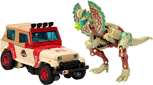 Transformers Collaborative Jurassic Park x Toys Dilophocon & Autobot JP12, Action Figures for Boys and Girls Ages 8 and Up (Amazon Exclusive)