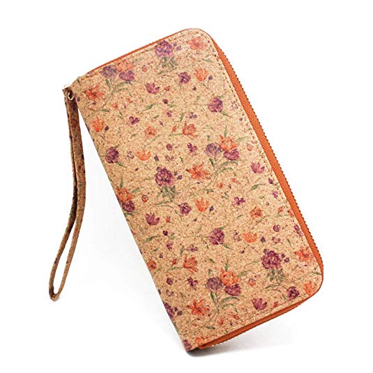 Boshiho Cork Wallet Zipper Around Cell Phone Clutch Purse for iPhone X 8 7 6 6s Plus 5 5s Samsung Vegan Gift