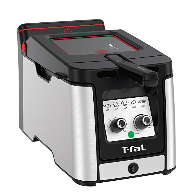 T-fal FR600D51 Odorless Stainless Steel lean Deep Fryer with Filtration System, 3.5-Liter, Silver