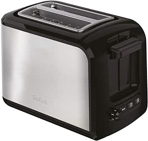 Tefal Express TT410D 2-Scheiben-Toaster, Schwarz, Edelstahl, 2 Scheiben, 850 W, 160 mm