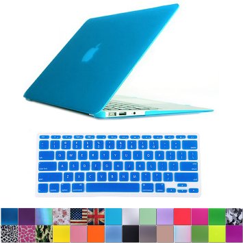 HDE Macbook Air 11 Case Hard Shell Cover Solid Matte   Keyboard Skin for Apple Mac Air 11.6" fits Model A1370 / A1465 (Teal)