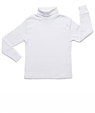 Leveret Girls Boys Solid Turtleneck 100% Cotton (2 Toddler-14 Years) Variety of Colors