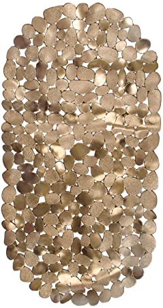DINY Home & Style Nonslip Metallic Pebble Bathtub Mat with Suction Cups 26" x 13.5" (Gold)