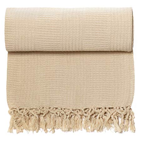 Whisper Organics Organic Cotton Throw Blanket G.O.T.S. Certified (60x80, Natural)