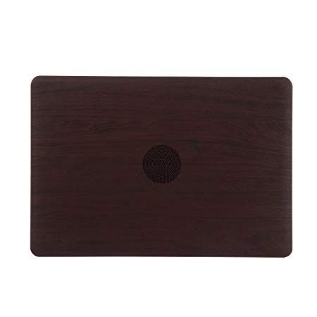 iDonzon Wooden Texture Soft PU Leather Coated See Through Case Cover Compatible with Newest Pro 13 inch with/Without Touch Bar and Touch ID 2018 2017 2016 Release A1989/A1706/A1708 - Brown Wood