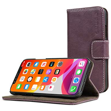 Snugg iPhone 11 Wallet Case – Leather Card Case Wallet with Handy Stand Feature – Legacy Series Flip Phone Case Cover in Amethyst Purple