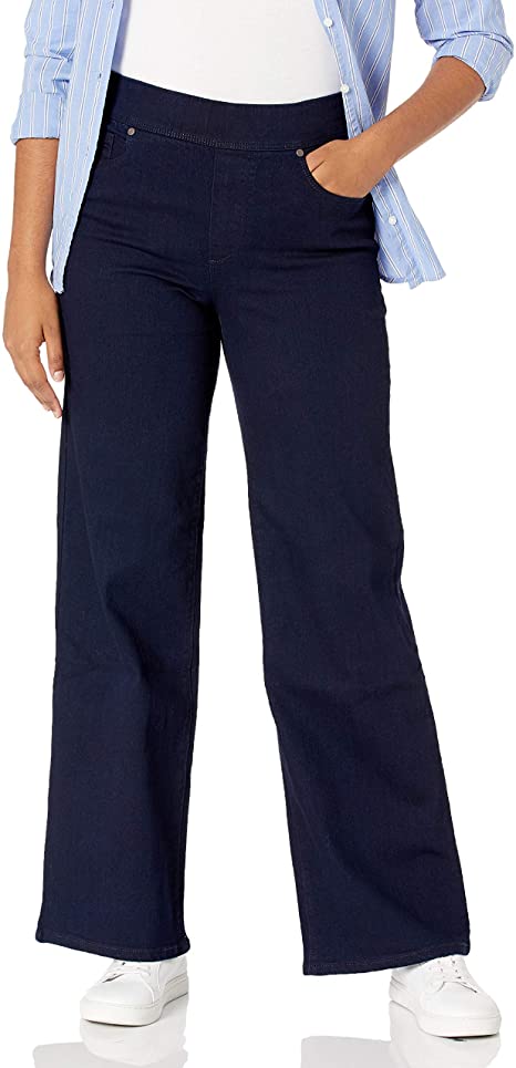 Gloria Vanderbilt Women's Wide Leg High Rise Pull on Jean