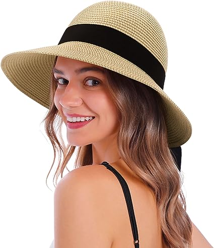 Women's Sun Hats UV Protection Large Wide Brim Hat Women Packable Sun Hat for Women Straw Hats