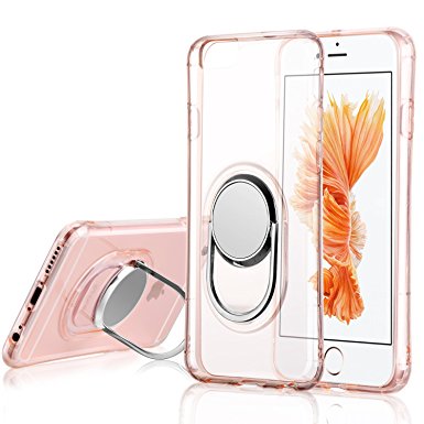 iPhone 6S Case, iPhone 6 Clear Case Rose Gold for Girls with Ring Holder, WXY Magnetic Case Shock-Absorption for Apple iPhone 6 4.7'' 2016