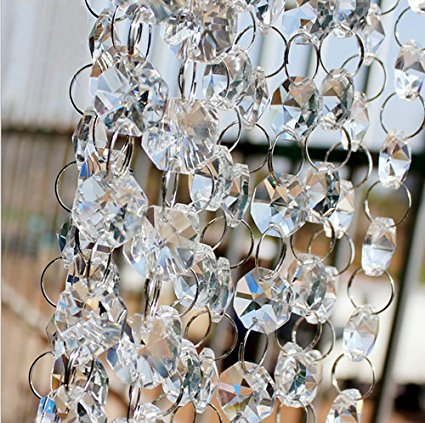 12 Feet Crystal Beads Clear Chandelier Bead Lamp Chain