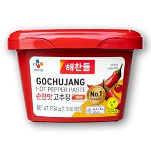 Korean Chili Paste Gochujang, Red Pepper, Medium Spicy, Savory Sauce for Tteokbokki, Bibimbap, Stir-Fry and more, Pack of 1.1LB