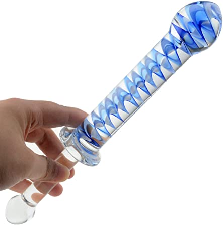 Wowlife New Designed Glass Dildo Dilddo for Women Crystal Masturbator Glass Love Design Glass Rainbow Nubby G-spot Stimulator Anal Penis Dildos Lover/Couple