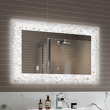 900 x 600 mm Designer Illuminated LED Bathroom Mirror Light Sensor   Demister ML7001