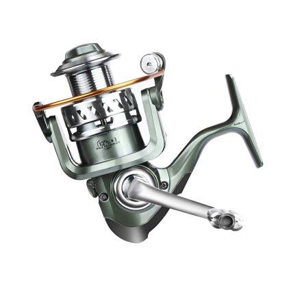 12 1 Stainless Steel Ball Bearings Fishing Spinning Reel Freshwater Saltwater With 5.2:1 Gear Ratio Metal Body Left/right Interchangeable Collapsible Handle Spinning