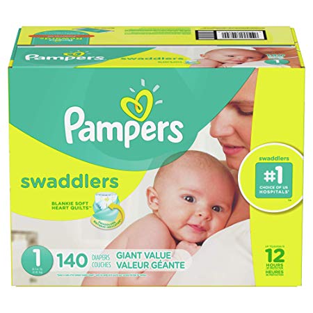 Diapers Size 1, 140 Count - Pampers Swaddlers Disposable Baby Diapers, Giant