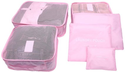 Compression Packing Cubes 6pcs Travel Organizers Waterproof Laundry Bag