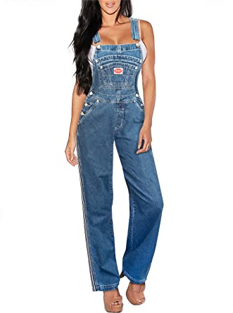 Revolt Women's Classic Denim Bib Overalls Juniors Sizes S, M, L