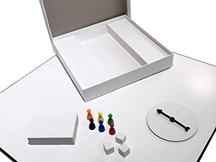 Apostrophe Games Create Your Own Board Game (Blank Game Board, Box & Accessories) with Game Pieces, Blank Cards, Blank Spinner & Dice