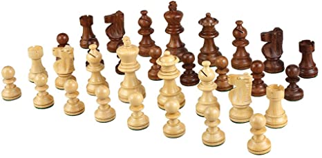Morrigano Weighted Wood Chess Pieces, 2.5 Inch King, Pieces Only, No Board