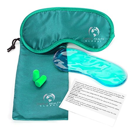 Sleeping Eye Mask By Simple Health, Sleep & Insomnia Blindfold Contoured for Men, Women, Girls, Kids and for Travel, Meditation, Puffy Eyes & Dark Circles, Free Ear Plugs & Carry Pouch, Peaceful Green