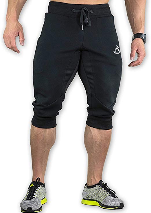 MAIKANONG Men's 3/4 Training Pant Cotton Sweatpants Jogger Pants Tapered Joggers