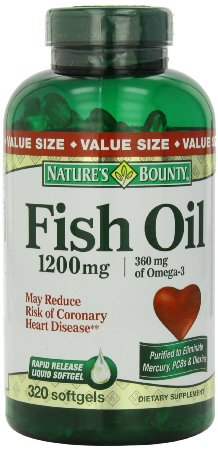 Natures Bounty Fish Oil 1200mg Softgels value Size 320-Count