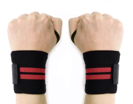 Compression Wrist Wraps Wolfyok(TM) Training Wrist Straps Support for CrossFit - Bodybuilding - Weightlifting and Powerlifting, Suitable for Men and Women
