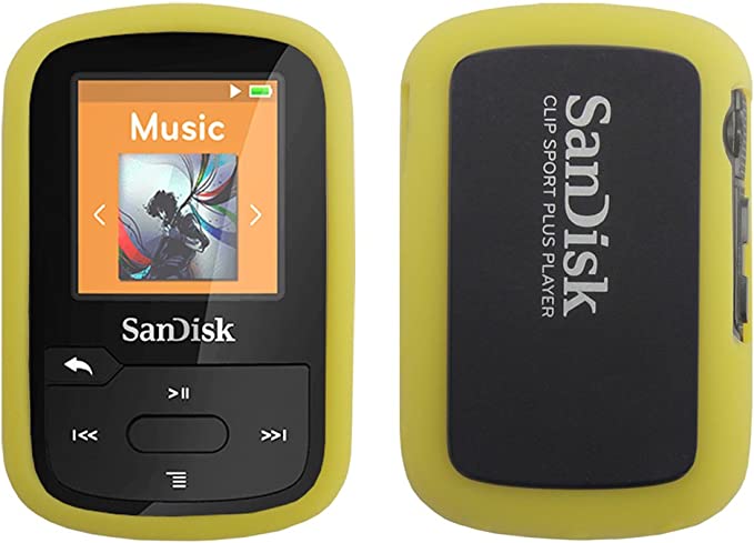 Sandisk Sansa Clip Sport Plus Silicone Case - Slim Fit, Anti-Slip Protective Soft Rubber Silicone Skin Cover Case for Sandisk Sansa Clip Sport Plus SDMX28 MP3 Player 2016 Release - Corn Yellow
