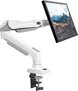 HUANUO Single Monitor Mount, 13 to 32 Inch Gas Spring Monitor Arm, Adjustable Stand, Vesa Mount with Clamp and Grommet Base - Fits 4.4 to 19.8lbs LCD Computer Monitors