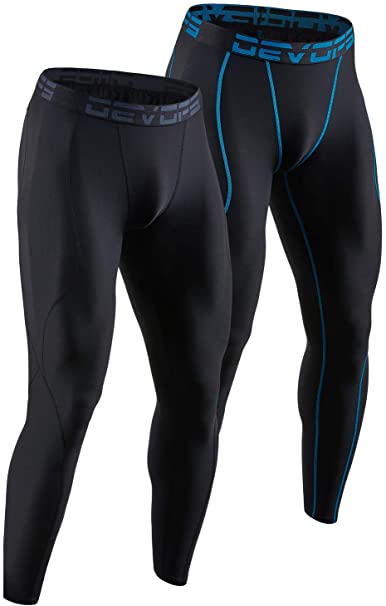 DEVOPS 2 Pack Men's Compression Pants Athletic Leggings with Pocket