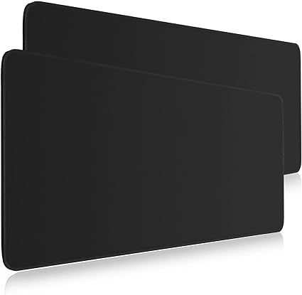 2 Pack Black Mouse Pad Gaming Keyboard Pad 31.5 x 11.8in Large Computer Mouse Pad with Anti-Slip Rubber Base and Stitched Edges, Extended Mouse Mat Gaming Working