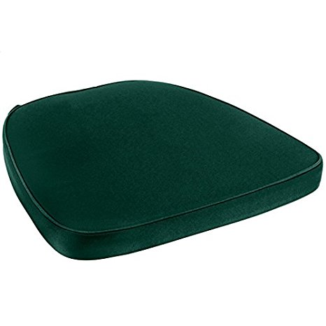 Chair Pad | Seat Padded Cushion with a Polycore Thread Soft Fabric with Straps and Removable Zippered Cover (Forest Green)