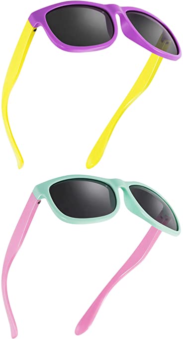 Toddler Sunglasses Rubber Flexible Kids Polarized Sunglasses (Color B)