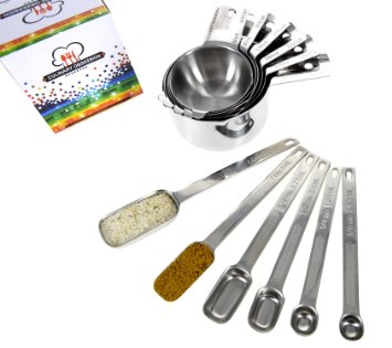 Measuring Cups and Spoons ★ Stainless Steel ★ 12 Piece Stackable Set
