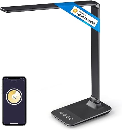 meross Smart Led Desk Lamp, Metal WiFi Lamps Support Apple HomeKit, Alexa and Google Home, Dimmable 2800K-6000K, Timer Schedule, Remote Control, 54 Eye-Caring LEDs Foldable Light for Home Office, 10W