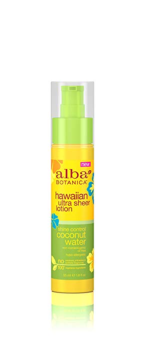 Alba Botanica Hawaiian Ultra Sheer Lotion Shine Control Coconut Water.