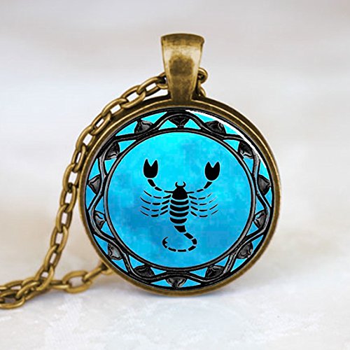 Scorpio Pendant, Scorpio Zodiac Necklace, Scorpio jewelry, Bronze (PD0321)