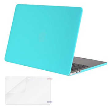 Mosiso MacBook Pro 15 Case 2017 & 2016 Release A1707, Plastic Hard Case Shell Cover with Screen Protector for Newest Macbook Pro 15 Inch with Touch Bar and Touch ID, Turquoise